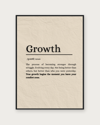 Growth poster in black wood frame
