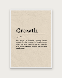 Growth poster in white wood frame