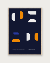 Interval poster in natural wood frame