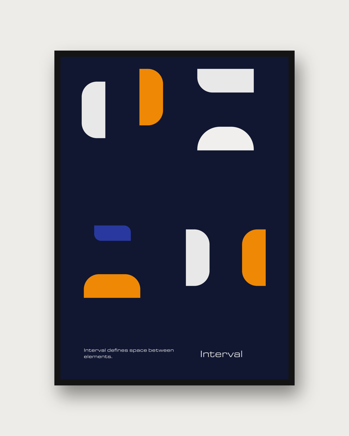 Interval poster framed on a wall — abstract geometric wall art