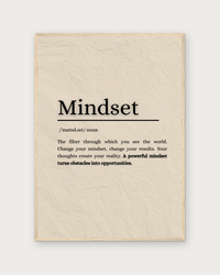 Mindset poster in natural wood frame