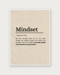 Mindset poster in white wood frame