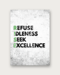 Refuse Idleness Seek Excellence motivational poster print — modern wall art