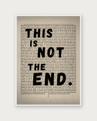 This is not the End poster in white wood frame