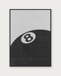 8 Ball poster in black wood frame