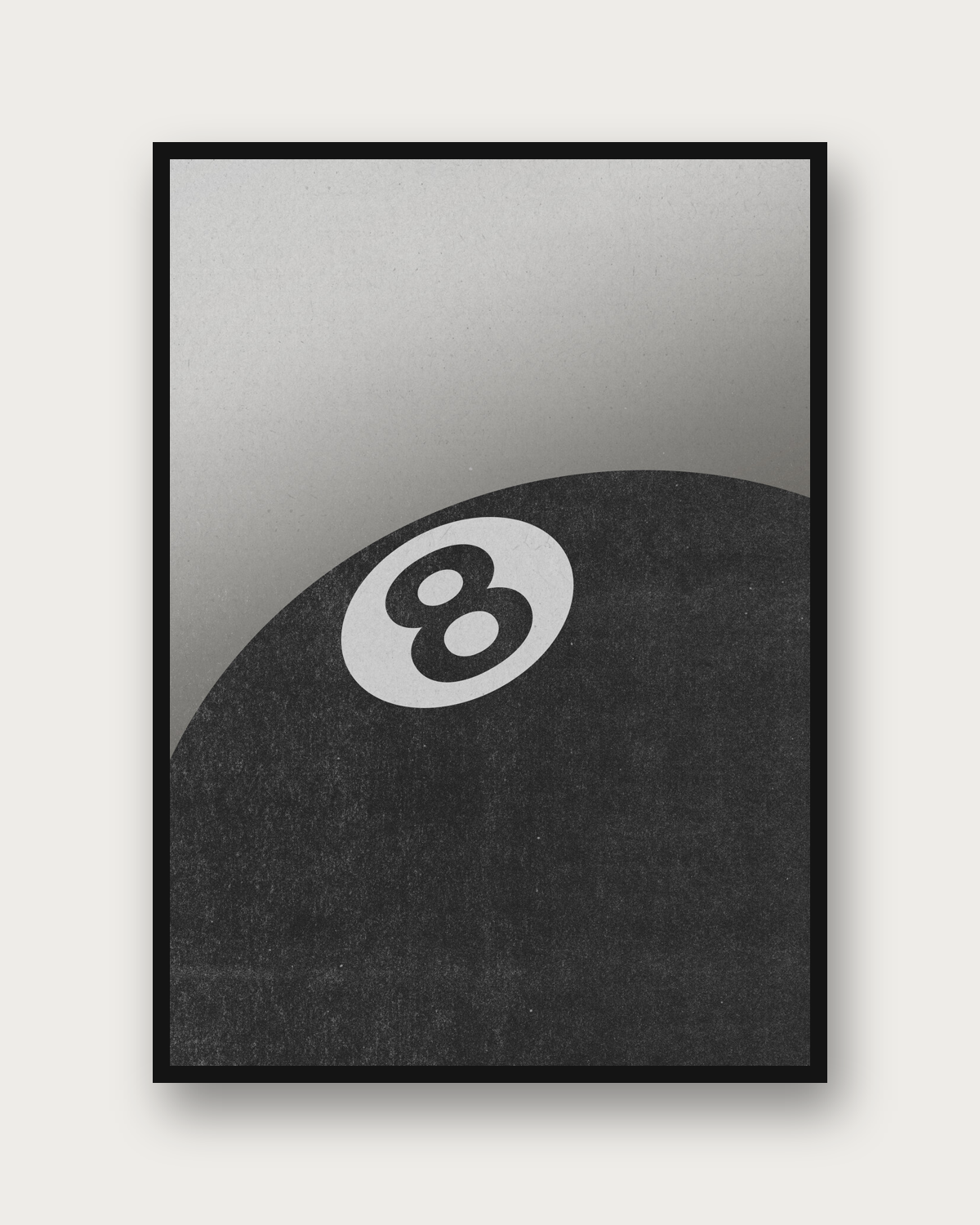 8 Ball poster framed on a wall — retro graphic wall art