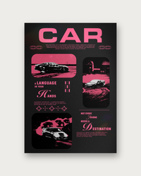 Car minimalist automotive poster print — modern wall art