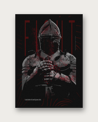 Fight poster framed on a wall — dark statement wall art