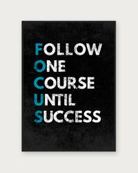 Follow Until Success poster in black wood frame