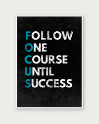 Follow Until Success poster in white wood frame