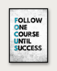 Follow Until Success poster framed on a wall — motivational wall art