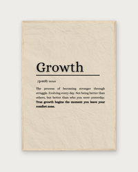 Growth poster in natural wood frame