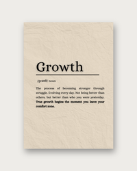 Growth motivational typography poster print — modern wall art