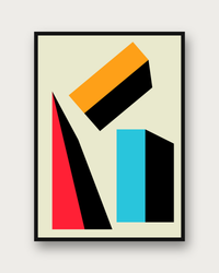 Intersect poster framed on a wall — Bauhaus abstract wall art
