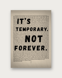 It's Temporary Not Forever motivational poster print — modern wall art