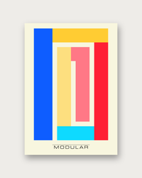 Modular colorful geometric poster print — modern wall art