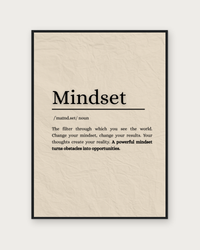 Mindset poster in black wood frame