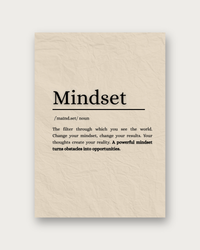 Mindset motivational typography poster print — modern wall art