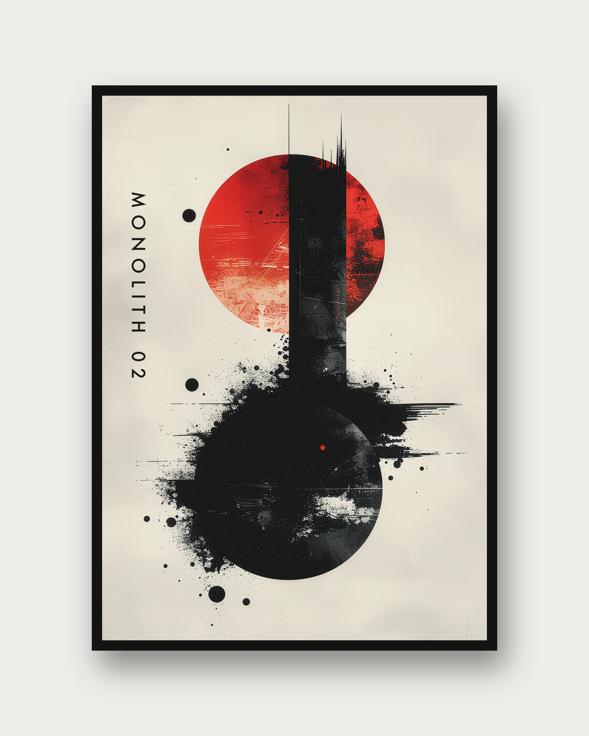 Monolith 02 poster framed on a wall — bold geometric wall art