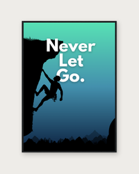 Never Let Go poster in black wood frame