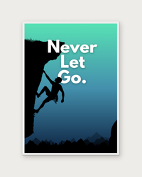 Never Let Go poster in white wood frame