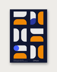 Offset minimalist abstract poster print — modern wall art