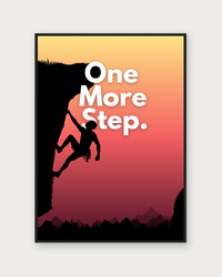 One More Step poster in black wood frame