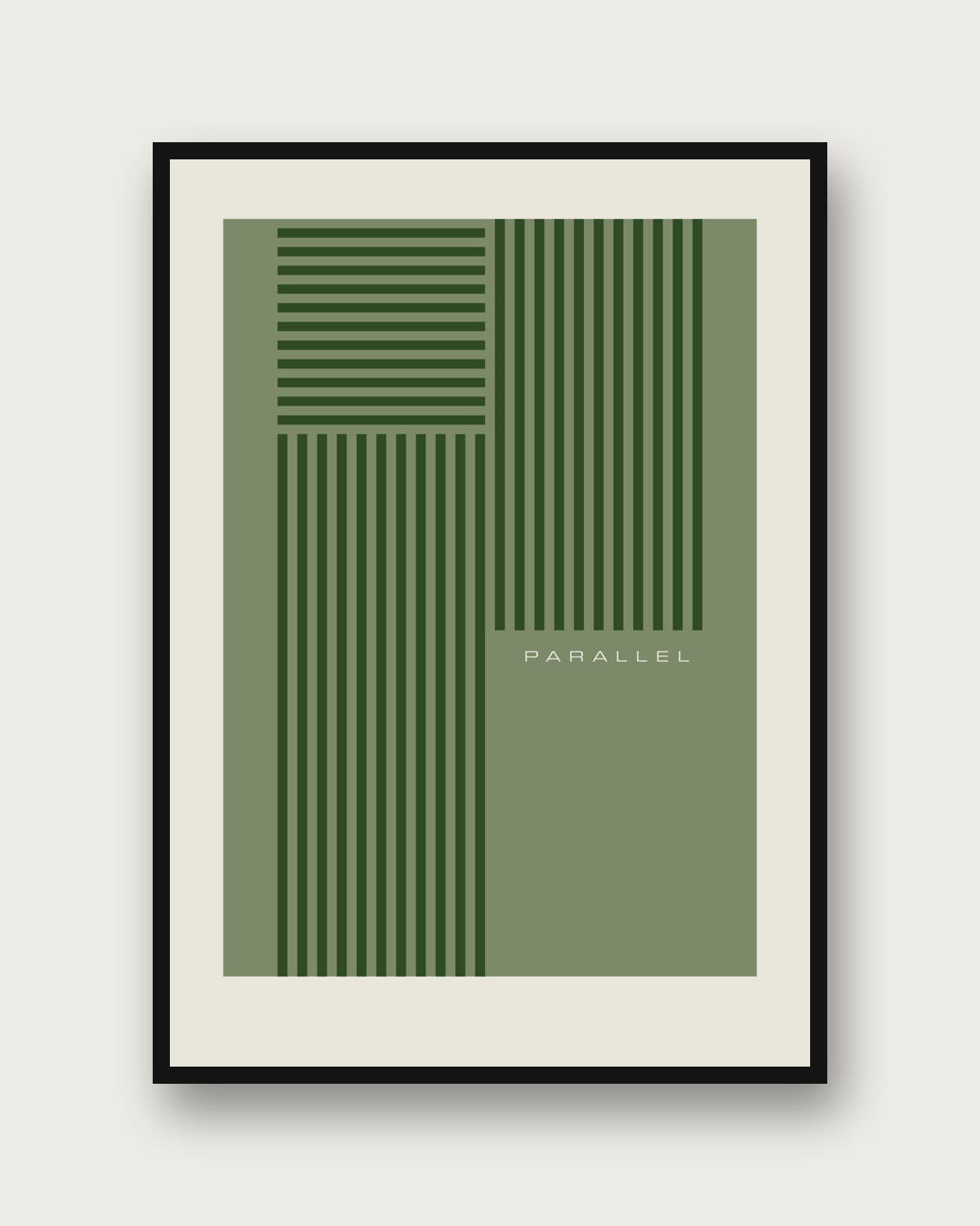 Parallel poster framed on a wall — Bauhaus abstract wall art