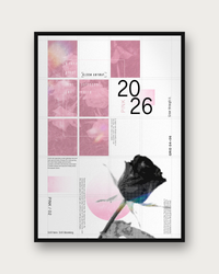 Rose poster framed on a wall — minimalist floral wall art